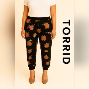 2/$30 TORRID Floral Black and Pink Leggings (#355)